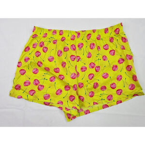Victoria's Secret PINK Silky Sleep Boxy Pajama Shorts Tipsy Lime Cherries Small